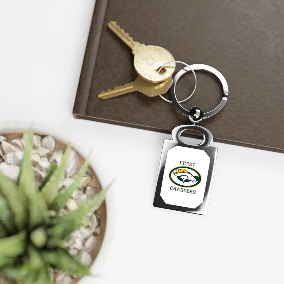 Crest Hs Rectangle Photo Keyring 1