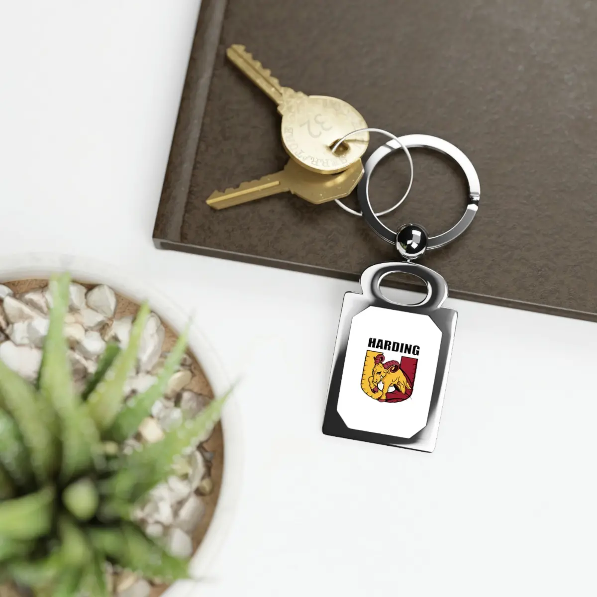 Harding University Rectangle Photo Keyring 1