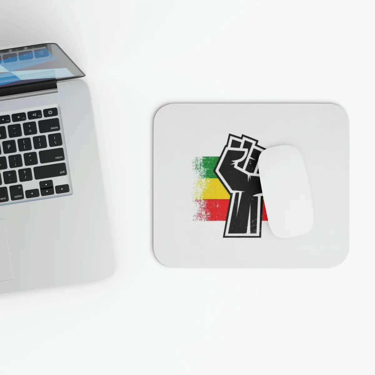 Black Fist Mouse Pad (Rectangle) 1