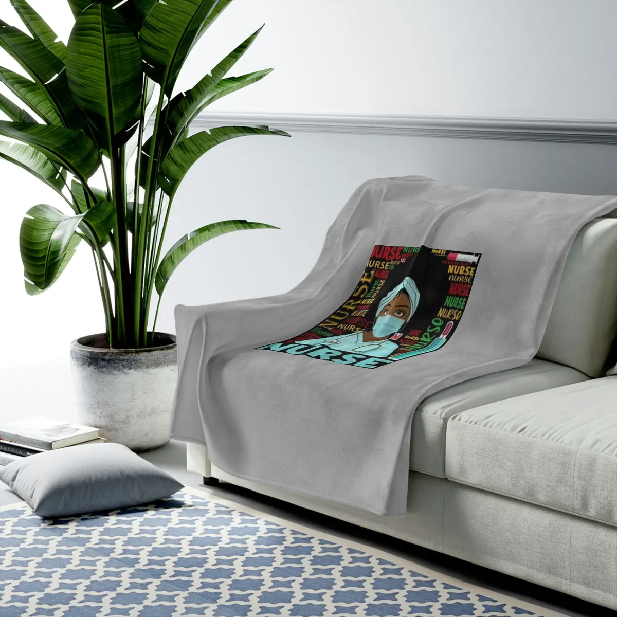 Black Nurse Plush Blanket 1