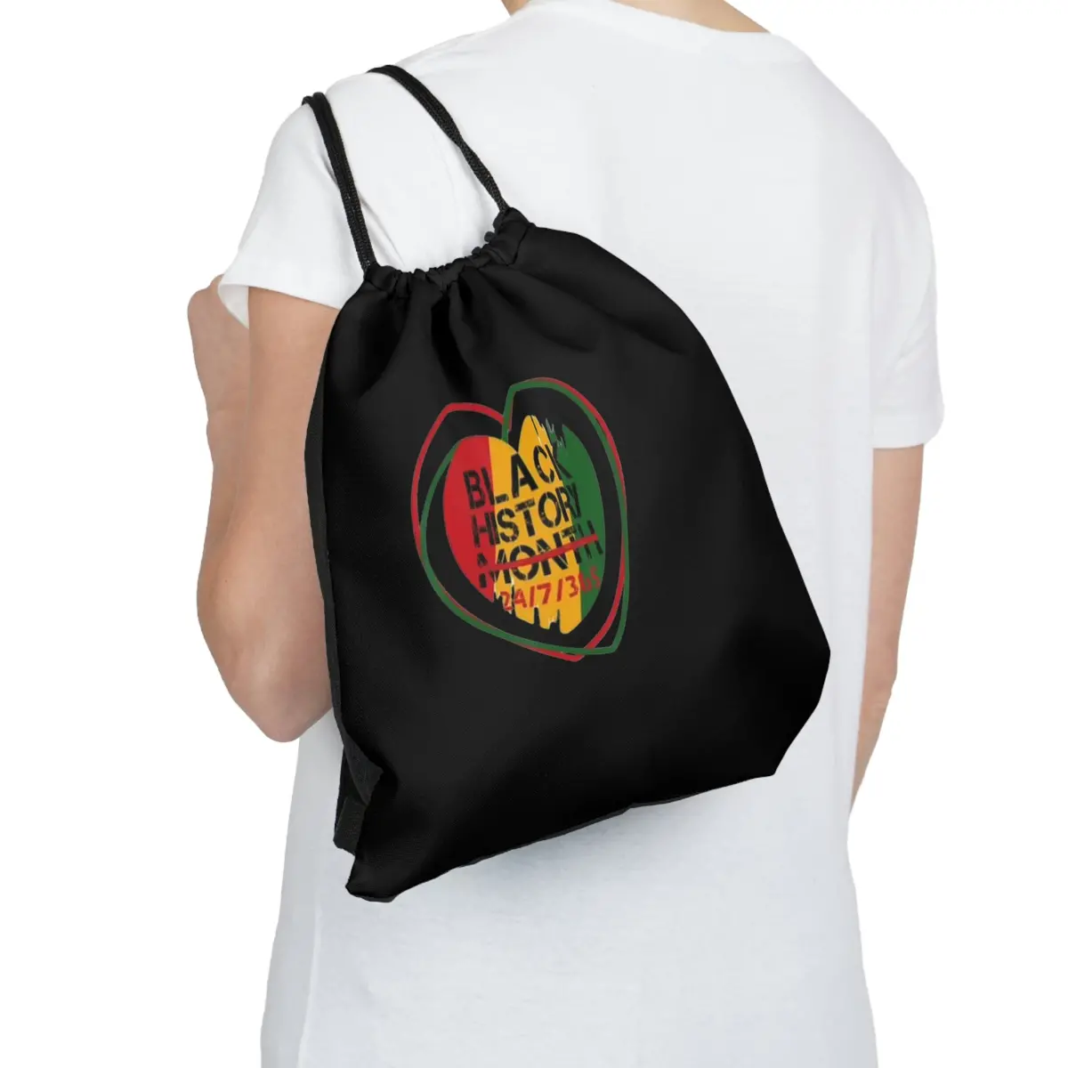 Black History 24/7/365 Outdoor Drawstring Bag 1