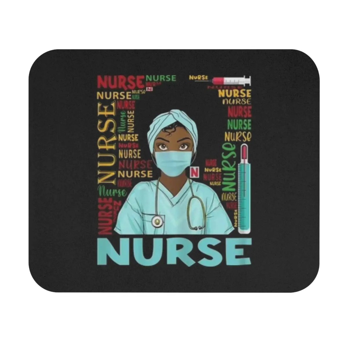 Black Nurse Mouse Pad (Rectangle) 1